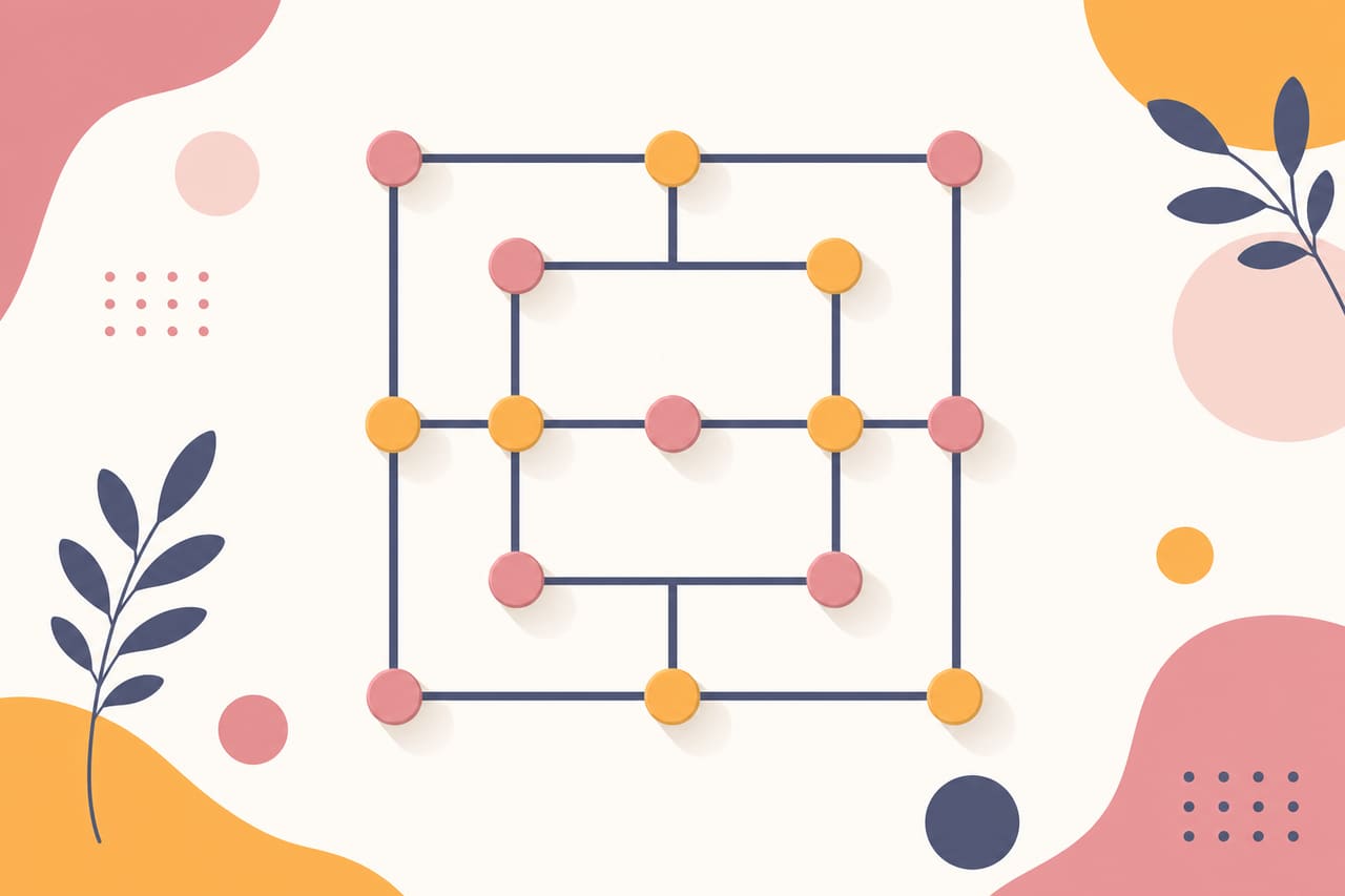 Mühle – Illustration des Spielbretts