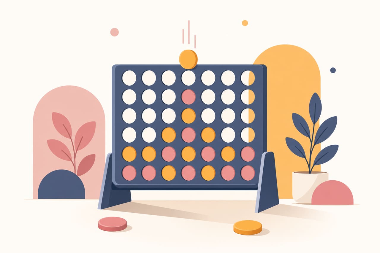 Vier gewinnt – Illustration des Spielbretts